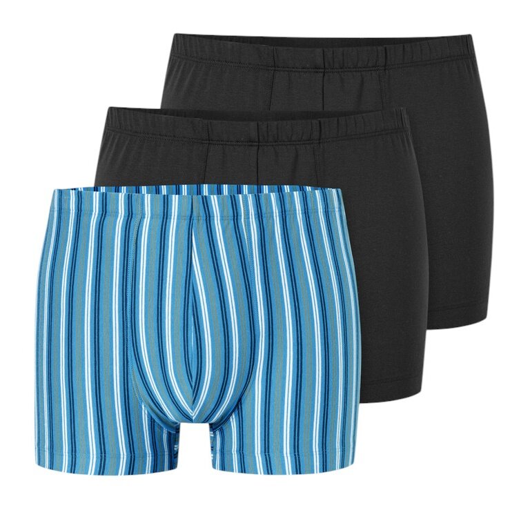 Schiesser Unterwäsche Boxershorts 95/5 Organic Cotton schwarz/blau 921 Herren - 3 Stück