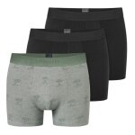 Schiesser Unterwäsche Boxershorts 95/5 Webgummibund Herren-Shorts schwarz/grau Herren - 3 Stück