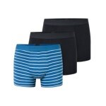 Schiesser Unterwäsche Boxershorts 95/5 Webgummibund 910 dunkelblau/blauweiss gestreift Herren - 3 Stück