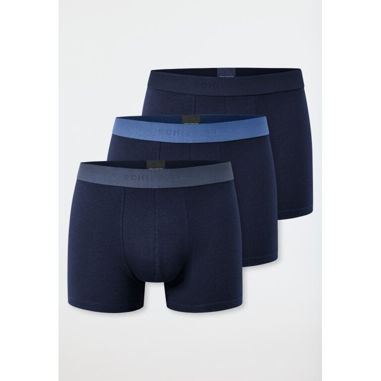 Schiesser Unterwäsche Boxershorts 95/5 Organic Cotton Webgummibund nachtblau Herren - 3 Stück