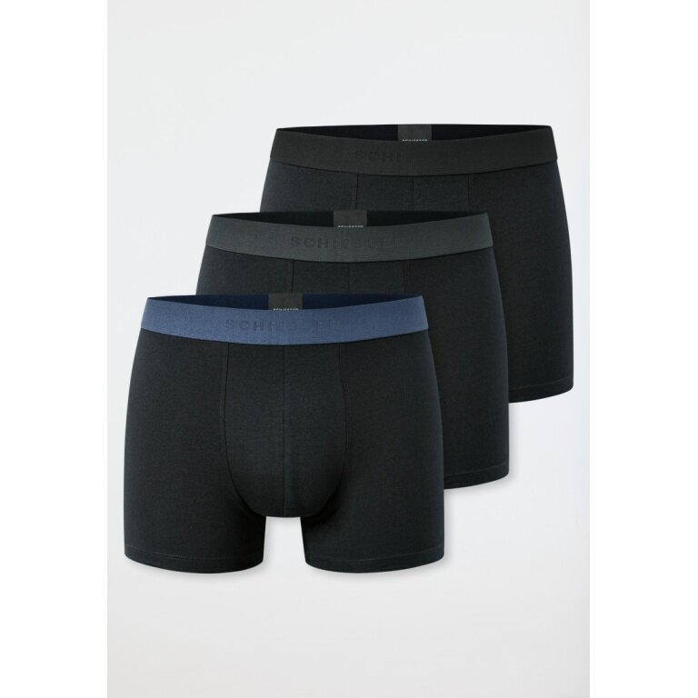 Schiesser Unterwäsche Boxershorts 95/5 Organic Cotton Webgummibund schwarz Herren - 3 Stück
