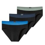 Schiesser Unterwäsche Slip Rio Organic Cotton Webgummibund 95/5 mehrfarbig schwarz Herren - 3 Stück