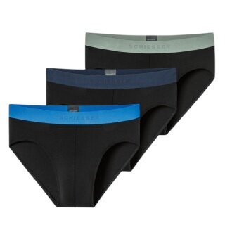 Schiesser Unterwäsche Slip Rio Organic Cotton Webgummibund 95/5 mehrfarbig schwarz Herren - 3 Stück