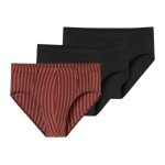 Schiesser Unterwäsche Supermini Slip 95/5 Organic Cotton mehrfarbig schwarz/rotbraun/gestreift 924 Herren - 3 Stück
