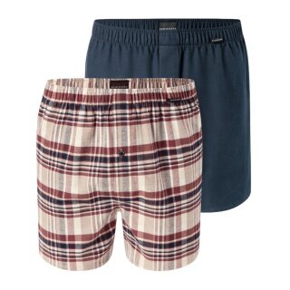 Schiesser Unterwäsche Boxershorts Webware X-Mas mehrfarbig dunkelblau/braun Herren - 2 Stück