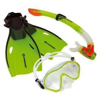 Schildkröt Schnorchelset Bermuda Kinder - Silikon-Tauchbrille, Silikon-Schnorchel und größenverstellbaren Flossen - 1 Set