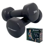 Schildkröt Fitness Hanteln Vinyl (Eisen/PVC) grau Set 2x2,0kg