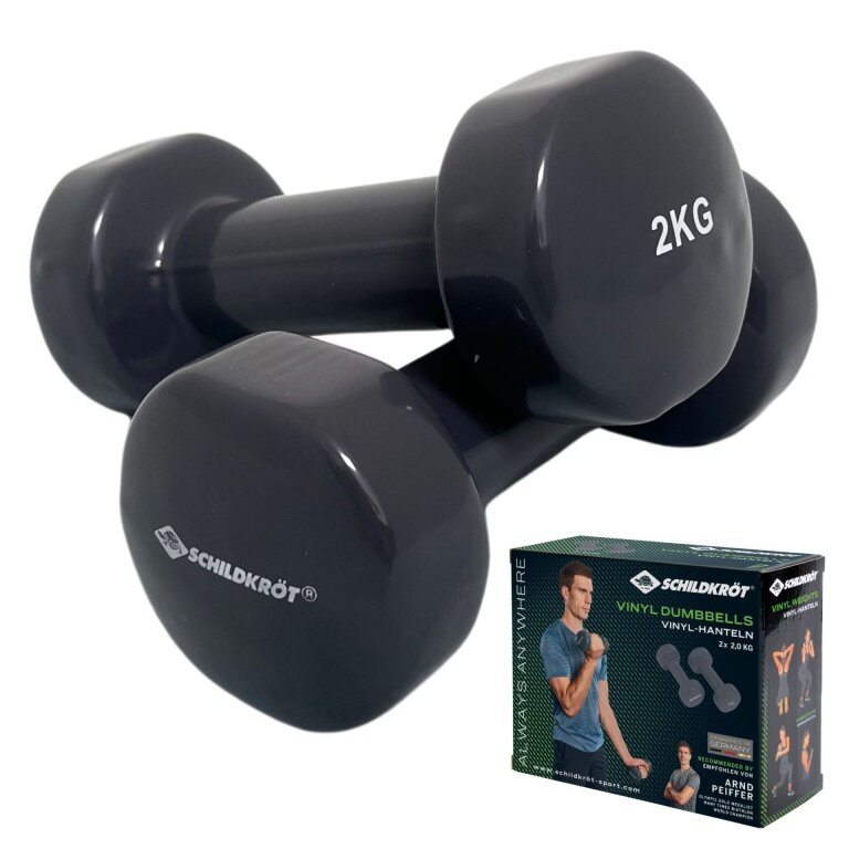 Schildkröt Fitness Hanteln Vinyl (Eisen/PVC) grau Set 2x2,0kg