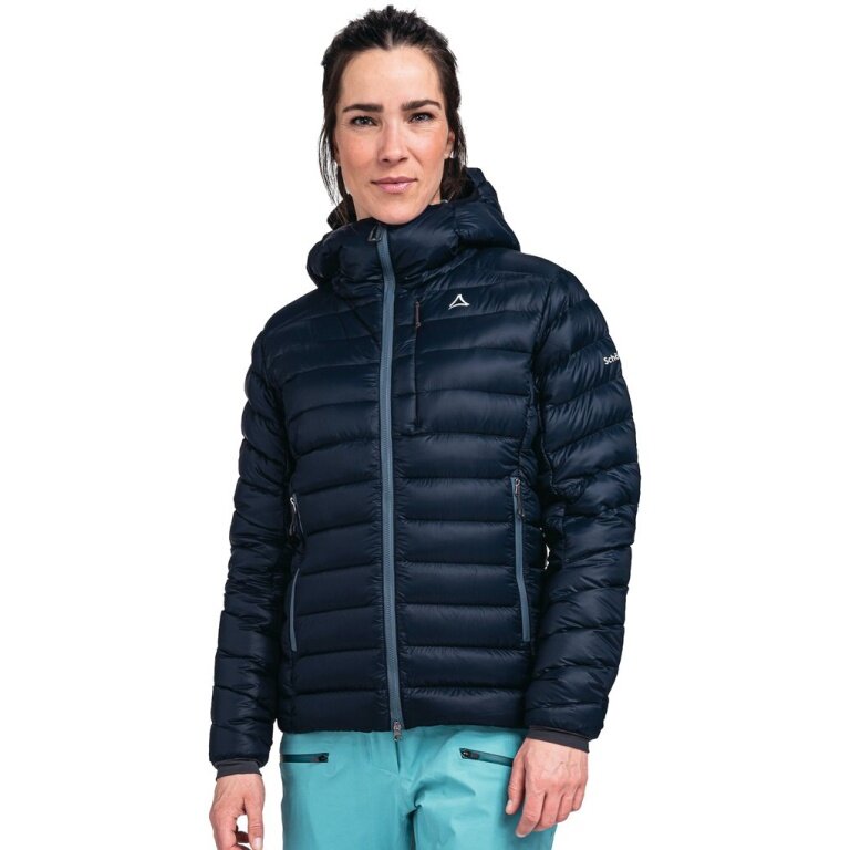 Schöffel Winter-Daunenjacke Down Silvretta (leicht, windabweisend, atmungsaktiv) dunkelblau Damen
