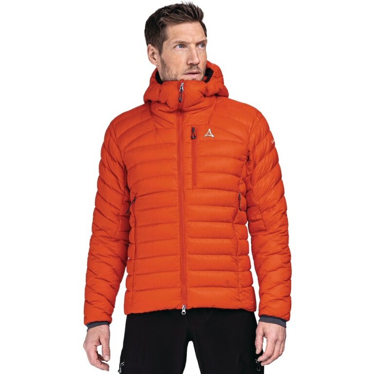 Schöffel Winter-Daunenjacke Down Silvretta (leicht, windabweisend, atmungsaktiv) orange Herren