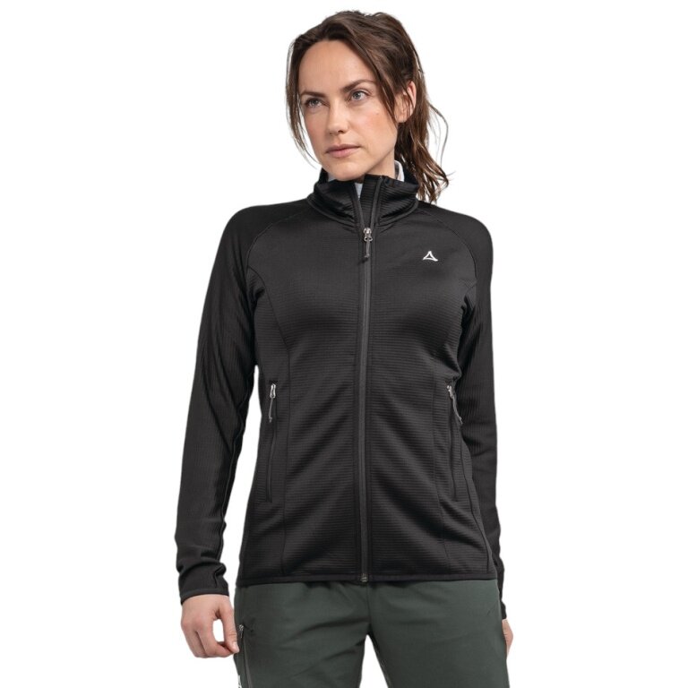 Schöffel Fleecejacke Hiking Style Cascata (2-Wege-Stretch, warm) schwarz Damen