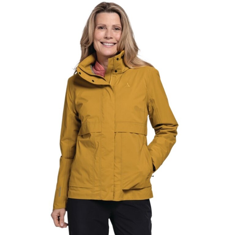Schöffel Ganzjahresjacke Bellagio L (2.5-Lagen, wasserdicht, hohe Atmungsaktivität) gold/gelb Damen