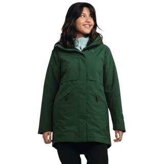 Schöffel Übergangs-Regenjacke Urban Insulated Parka Style Malkay (wasserdicht, atmungsaktiv) grün Damen