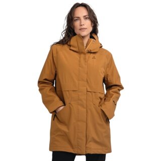 Schöffel Übergangs-Regenjacke Urban Insulated Parka Style Malkay (wasserdicht, atmungsaktiv) hellbraun Damen