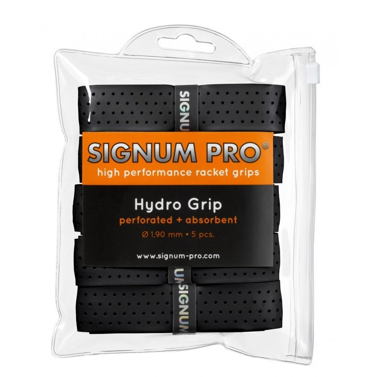 Signum Pro Basisband Hydro Grip 1.9mm (Schweißabsorption, perforiert) schwarz 5er Pack Clip-Beutel