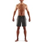 Skins Laufhose 3-Series X-Fit Short (4-Wege-Stretch) charcoalgrau Herren