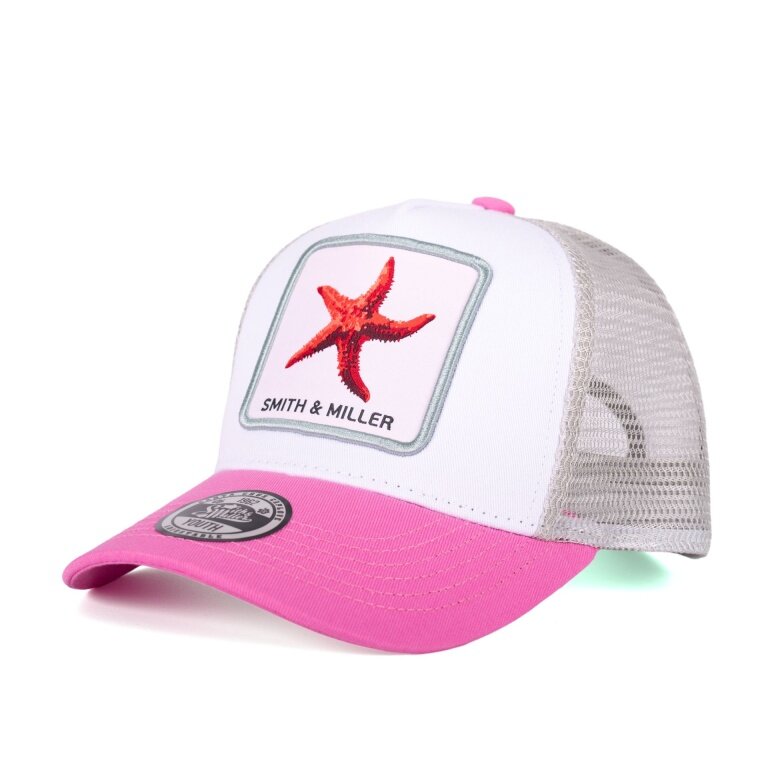 Smith&Miller Basecap Miramar Trucker Youth Cap weiss/pink/grau - 1 Stück