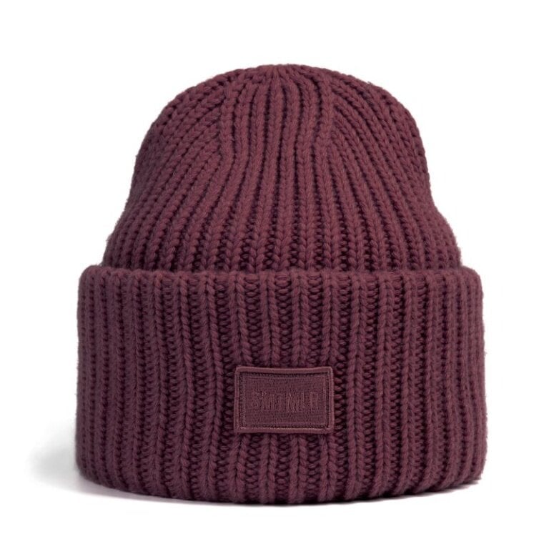 Smith&Miller Strickmütze (Beanie) Vermilion - Materialmix winerot- 1 Stück