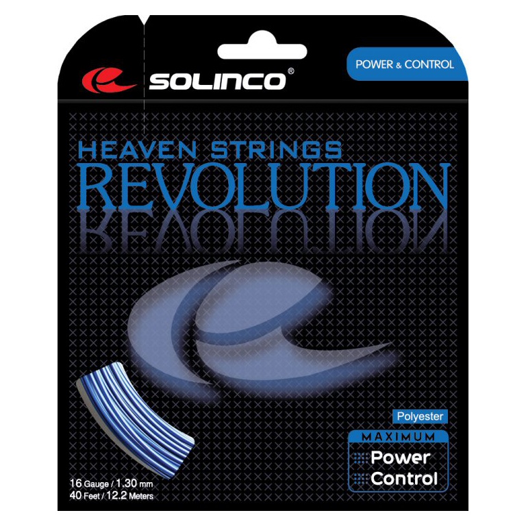 Besaitung mit Tennissaite Solinco Revolution blau