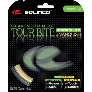 Solinco Tennissaite Tour Bite & Vanquish Hybrid (Haltbarkeit+Komfort) 12m Set