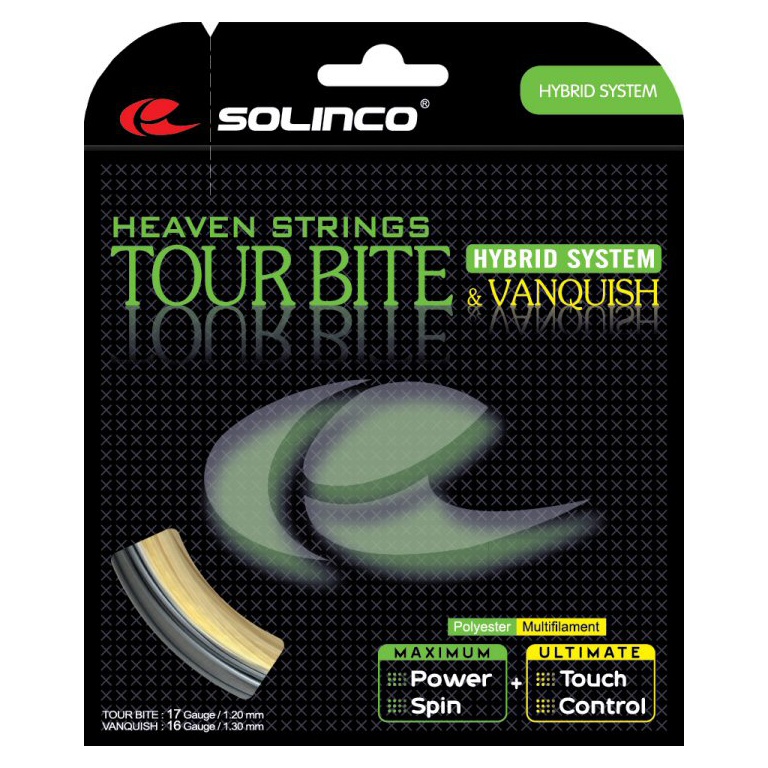 Solinco Tennissaite Tour Bite & Vanquish Hybrid (Haltbarkeit+Komfort) 12m Set