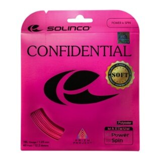Solinco Tennissaite Confidential Soft (Haltbarkeit+Spielgefühl) pink 12m Set