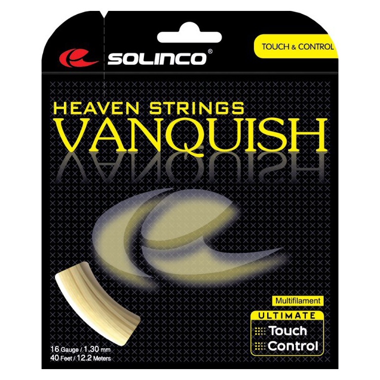 Solinco Tennissaite Vanquish (Spielgefühl+Armschonung) natur 12m Set