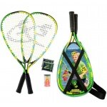 Speedminton® Set Junior (2x Schläger 6-12 Jahre, 2x Speeder, Tasche) blau/grün/gelb