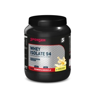 Sponser Whey Isolate 94 Proteinpulver (reines Whey Isolate CFM, max. Eiweißgehalt, laktosefrei) Banane 850g Dose