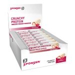 Sponser Crunchy Protein Riegel (über 30% Proteinanteil, nur 1,8g Zucker pro Riegel) Himbeere 12x50g Box