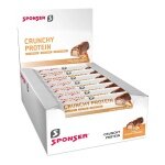 Sponser Crunchy Protein Riegel (über 30% Proteinanteil, nur 1,8g Zucker pro Riegel) Erdnuss/Karamell 12x50g Box