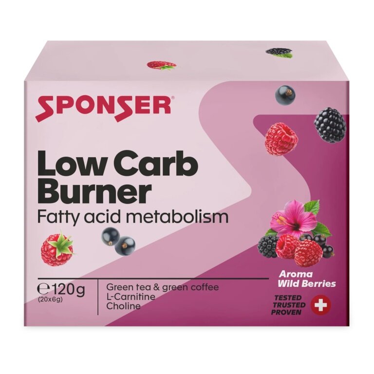 Sponser Low Carb Burner (Drink für Fettstoffwechsel-Training) 20x6g Box