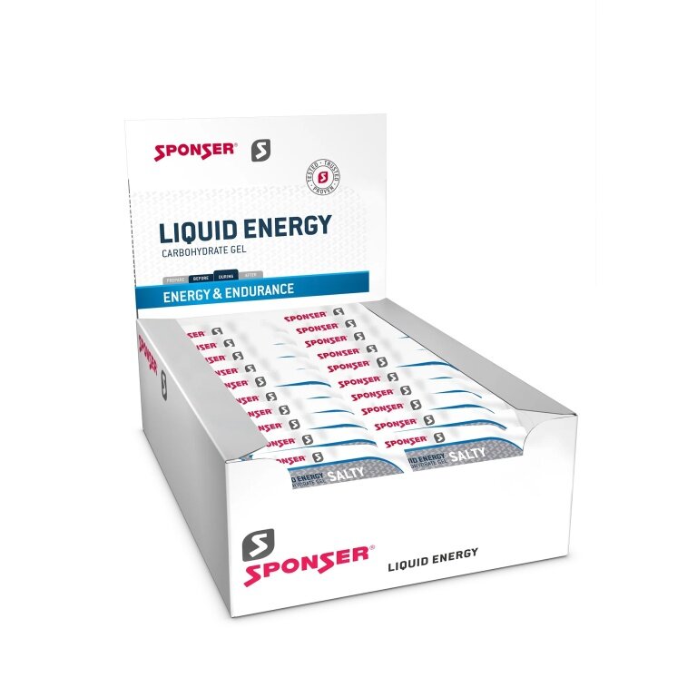 Sponser Liquid Energy Salty Tütchen (KohlenhydrateGel für langanhaltende Energieversorgung) 40x35g Box