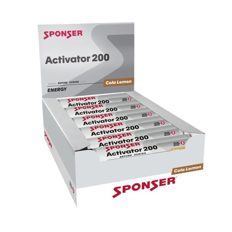 Sponser Activator 200 Ampulle (für Aufmerksamkeit und Konzentration, mit 200mg Koffein) Cola-Lemon 30x25ml - Box