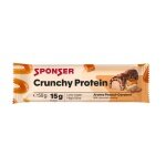 Sponser Crunchy Protein Riegel (über 30% Proteinanteil, nur 1,8g Zucker pro Riegel) Erdnuss/Karamell 12x50g Box