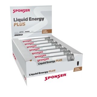 Sponser Energy Liquid PLUS Gel (Kohlenhydrat Gel mit Koffein und Taurin) Cola/Lemon 18x70g Box