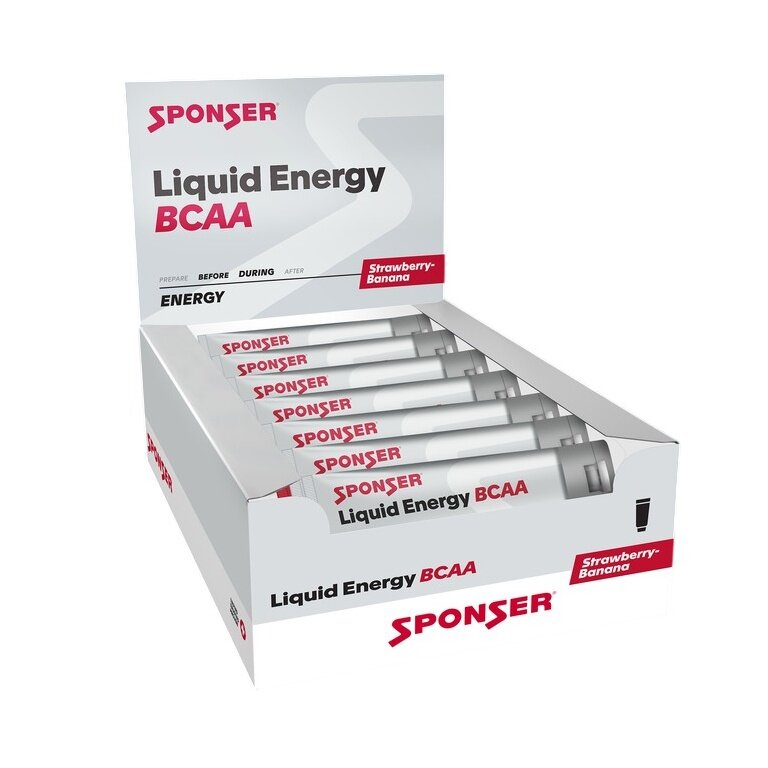 Sponser Liquid Energy BCAA Gel Tube (Kohlenhydrate-Gel mit BCAA) Erdbeere/Banane 18x70g Box
