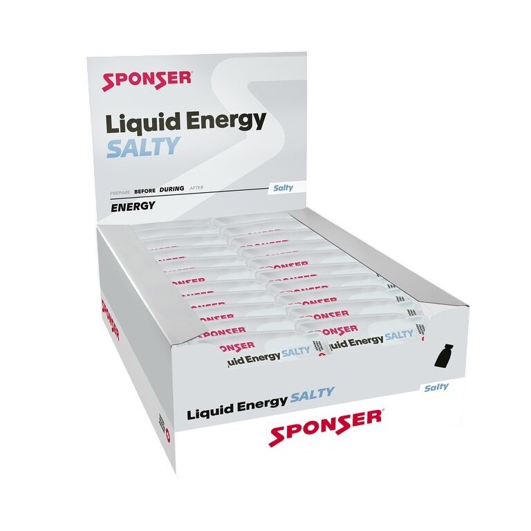 Sponser Liquid Energy Salty Tütchen (KohlenhydrateGel für langanhaltende Energieversorgung) 40x35g Box