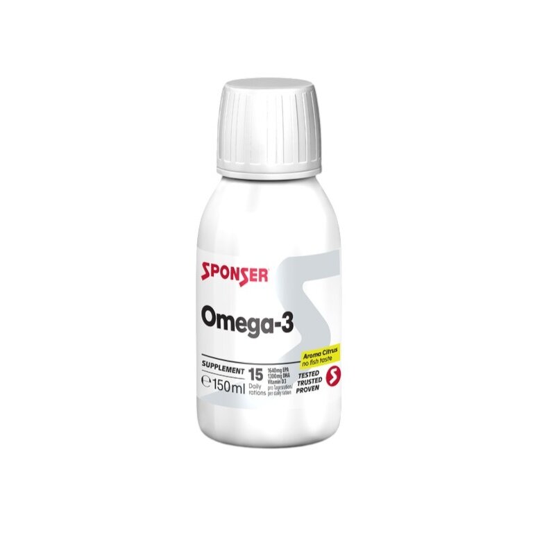Sponser Omega-3 Plus (hochdosiertes Omega 3 Fischöl plus Vitamin D3) Citrus 150ml Flasche