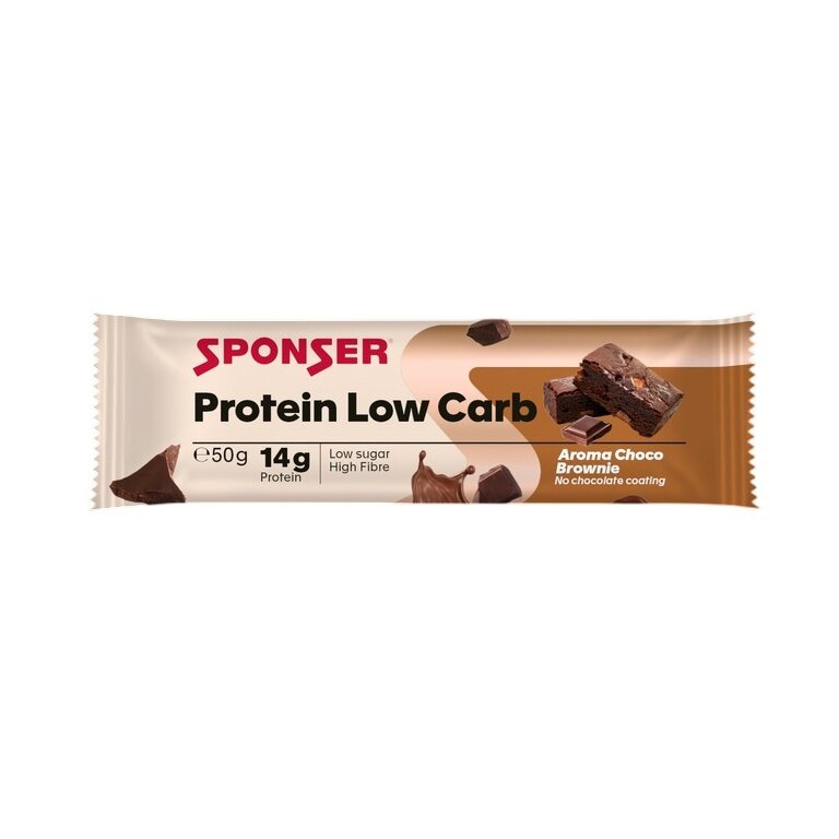 Sponser Protein Low Carb Riegel (32% Proteinanteil, idealer Snack im Alltag) Schokolade/Brownie 25x50g Box