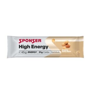 Sponser Riegel High Energy (hohe Energiedichte, optimale Verträglichkeit) Salty Nuts - Testsieger - 30x45g Box