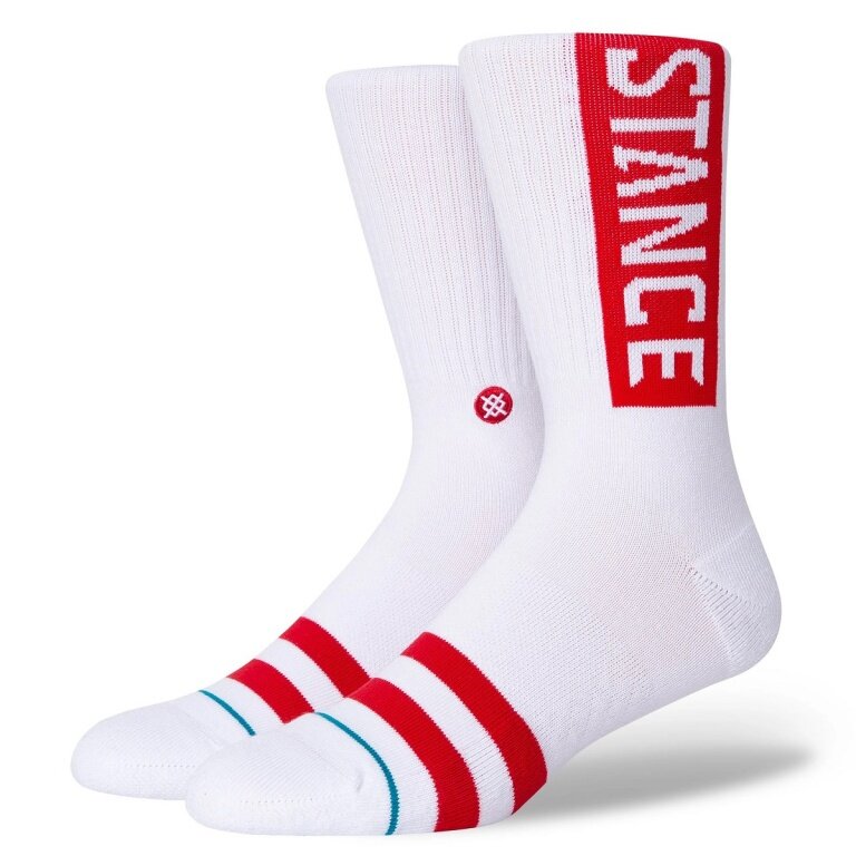 Stance Tagessocke Crew OG weiss/rot - 1 Paar