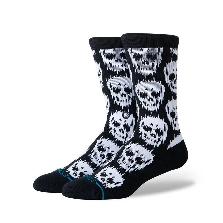 Stance Tagessocke Crew Static Skull (Schädel) schwarz - 1 Paar