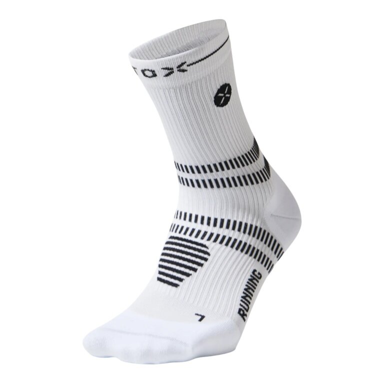 STOX Energy Socks Kompressionssocke Running Ankle Socks (gezielte Kompression) weiss/schwarz Damen - 1 Paar