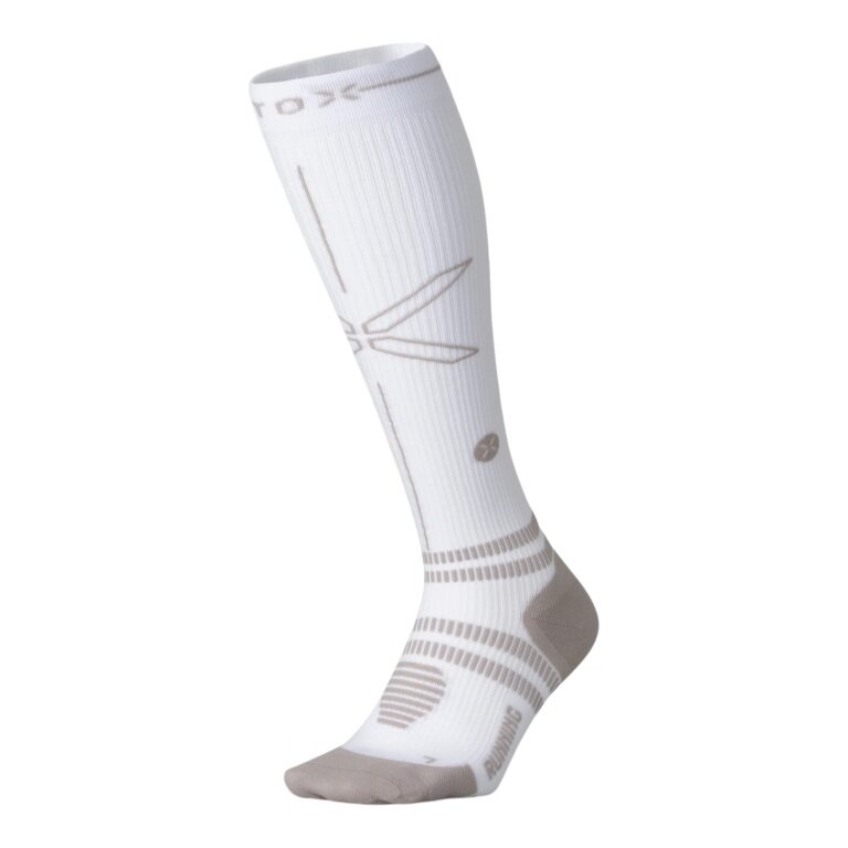 STOX Energy Socks Kompressionssocke Running Socks (fördert Durchblutung) weiss/grau Damen - 1 Paar