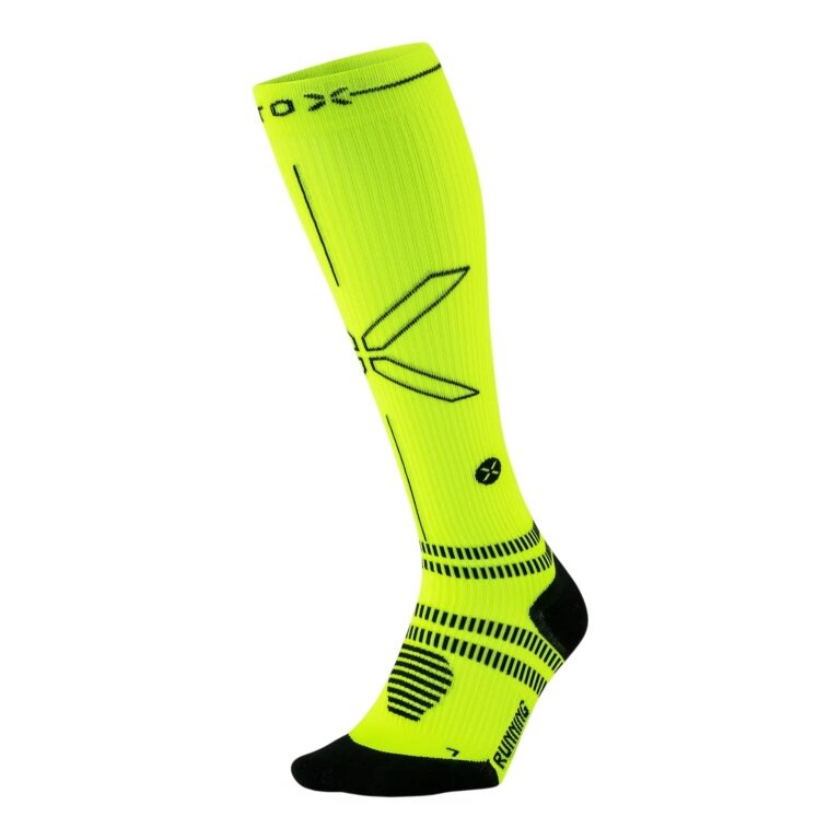 STOX Energy Socks Kompressionssocke Running Socks (fördert Durchblutung) neongelb Herren - 1 Paar