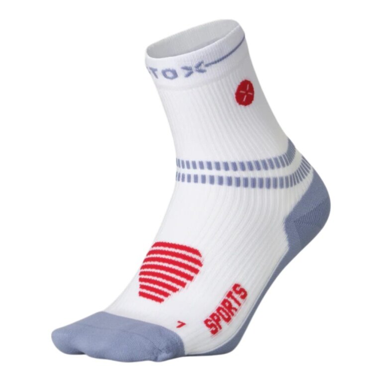 STOX Energy Socks Kompressionssocke Sports Ankle Socks (gezielte Kompression) weiss/blau/rot Damen - 1 Paar
