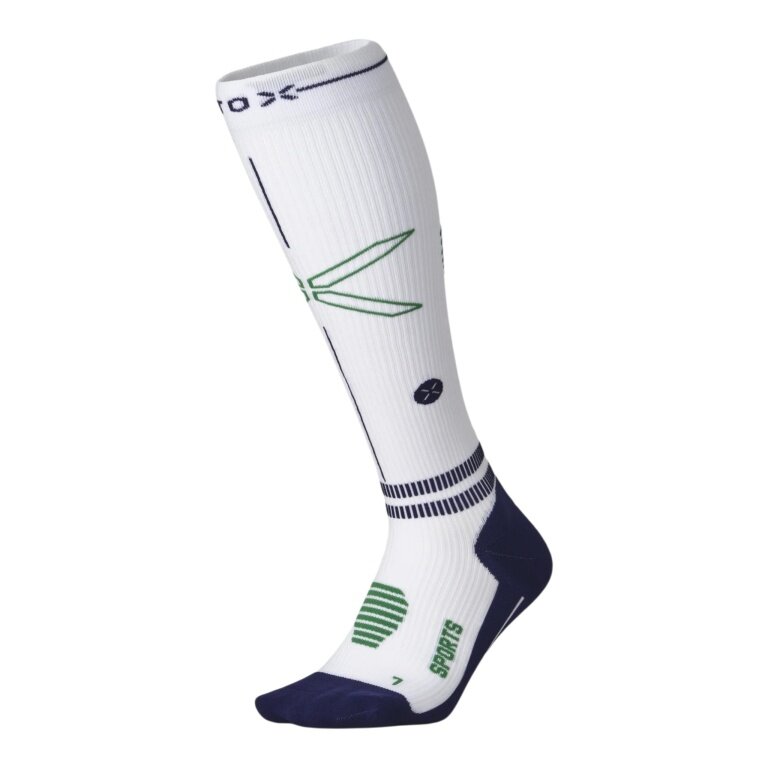 STOX Energy Socks Kompressionssocke Sports Socks Calf (fördert die Durchblutung) weiss/navy/grün Herren - 1 Paar