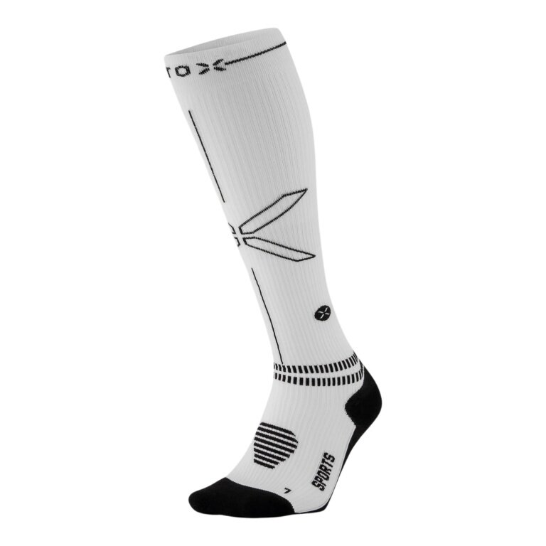 STOX Energy Socks Kompressionssocke Sports Socks Calf (fördert die Durchblutung) weiss/schwarz Herren - 1 Paar