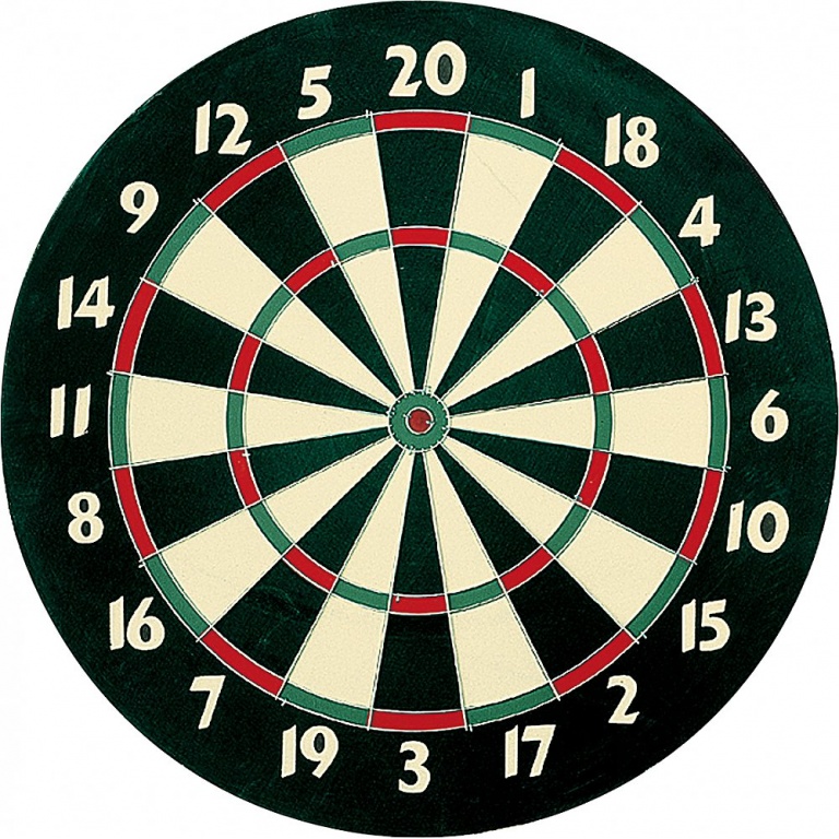 Sunflex Dartscheibe Deluxe inkl. 6 Darts (Dartscheibe aus Papier in Turniergröße)